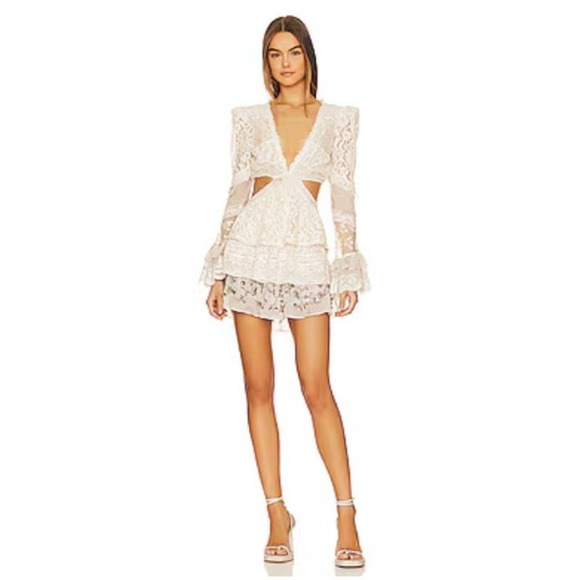 Loveshackfancy Floral Print Karine Mini Dress Magnolia Tea Size XS NWOT - Picture 2 of 12